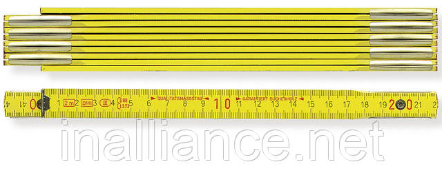 Дерев'яний складаний метр "9002" 2 метри BMI 972900200