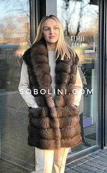 Жилет хутряний із куниці, довжина 80 см