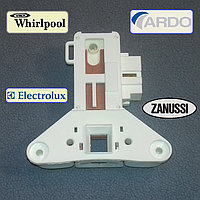 Замок блокировки дверки люка "148AK15, 651016770" стиральной машины Ardo, Whirlpool, Zanussi и Electrolux