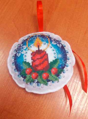 ШНФ-049. Заготівля для вишивки бісером Новорічна іграшка., фото 1