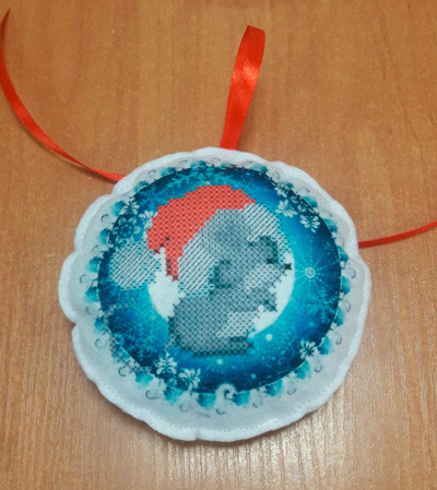 ШНФ-050. Заготівля для вишивки бісером Новорічна іграшка., фото 1