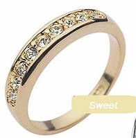 Позолоченное 18К кольцо, элегантное утонченное классическое модное кольцо, размер 18