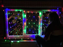 Гірлянда сітка світлодіодна, 120 Led, 1,5x1,5 м Мультиколор