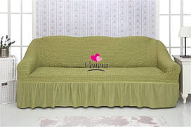 Комплект чохлів на диван із воланами "Venera" Зелений
