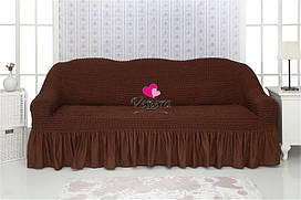 Комплект чохлів на диван із воланами "Venera" Шоколадний