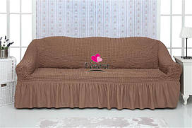 Комплект чохлів на диван із воланами "Venera" Сіро-коричневий