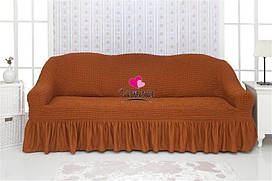 Комплект чохлів на диван із воланами "Venera" мідний
