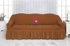 Комплект чохлів на диван із воланами "Venera" Коричневий