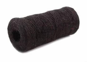 Мотузка джутова натуральна для пакування подарунків, товарів і декору 1 м, колір: чорний
