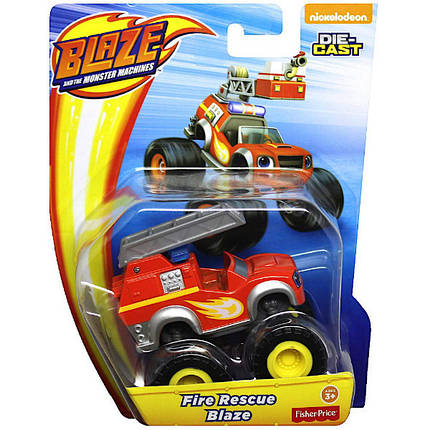 Fisher-Price Вспыш і диво-машинки Вспыш Пожежник Fire Rescue Blaze Monster Truck Diecast Vehilce, фото 2