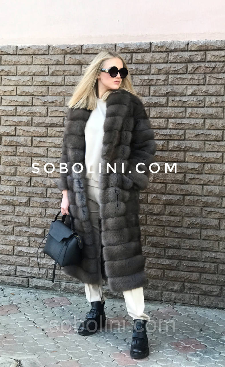 Шуба довга з хутра лісової куниці, фото 1