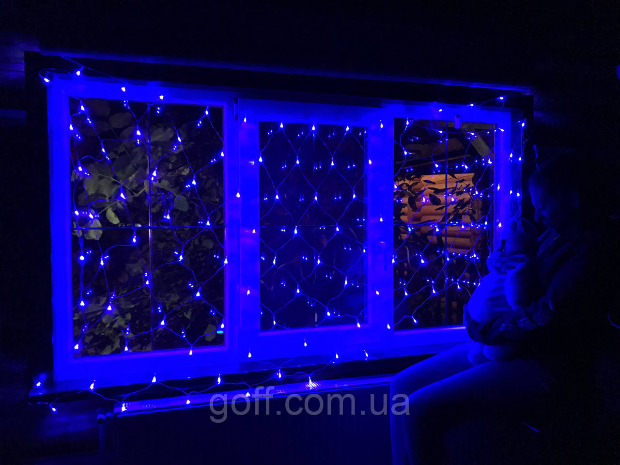 Гірлянда сітка світлодіодна, 120 Led, 1,5x1,5 м, Синій