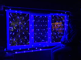 Гірлянда сітка світлодіодна, 120 Led, 1,5x1,5 м, Синій