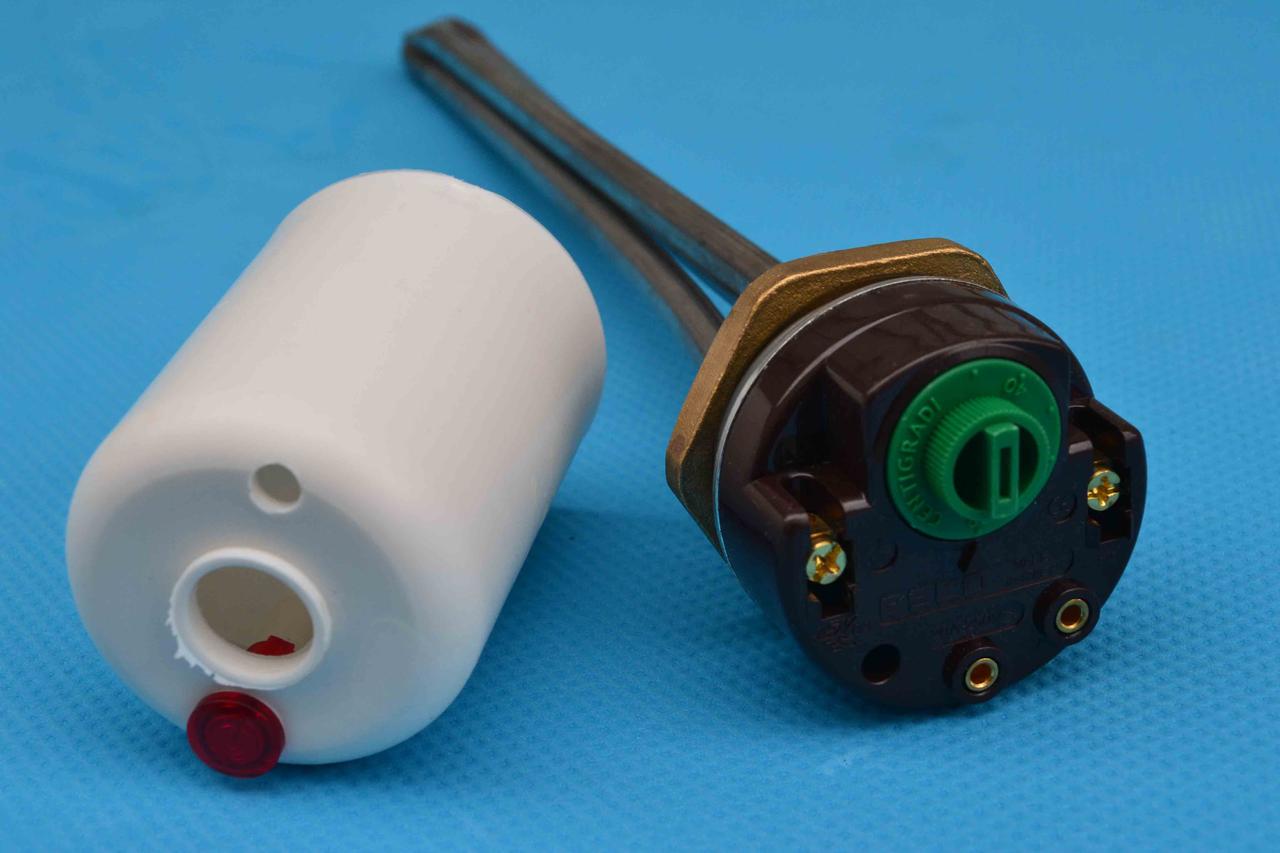 Тен у чавунну батарею 1000 Вт з Італійським терморегулятором і захисним ковпаком, фото 1