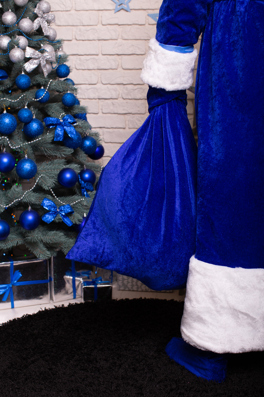 Новогодний костюм Деда Мороза, синий 48-56 р - фото 5 - id-p51485497
