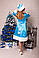 Комплект Діда Мороза та Снігуроньки (синій та бірюзовий), фото 6