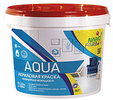 Інтер'єрна акрилова фарба миюча Aqua Nano farb 14 кг