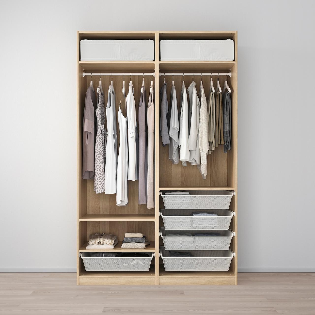 IKEA PAX Шкаф, белый окрашенный дуб, Mehamn белый окрашенный дуб ...