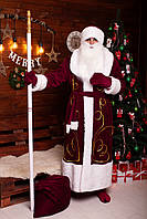 Новорічний костюм Діда Мороза, бордовий