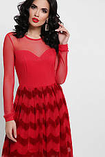 Жіноче плаття червоне зигзаг Аліна д/р S, M, L, XL, фото 2