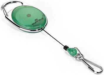 Рулетка для бейджа з карабіном зелена STYLE Durable, Німеччина