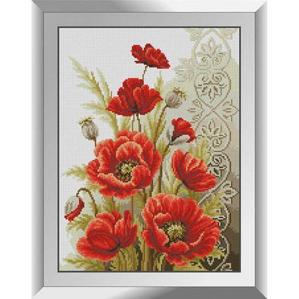 31110 Багряні маки Набір діамантової мозаїки, фото 1