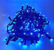 Вулична новорічна світлодіодна гірлянда 2.5Line 100B-U синя 100Led 10 м прозорий дріт