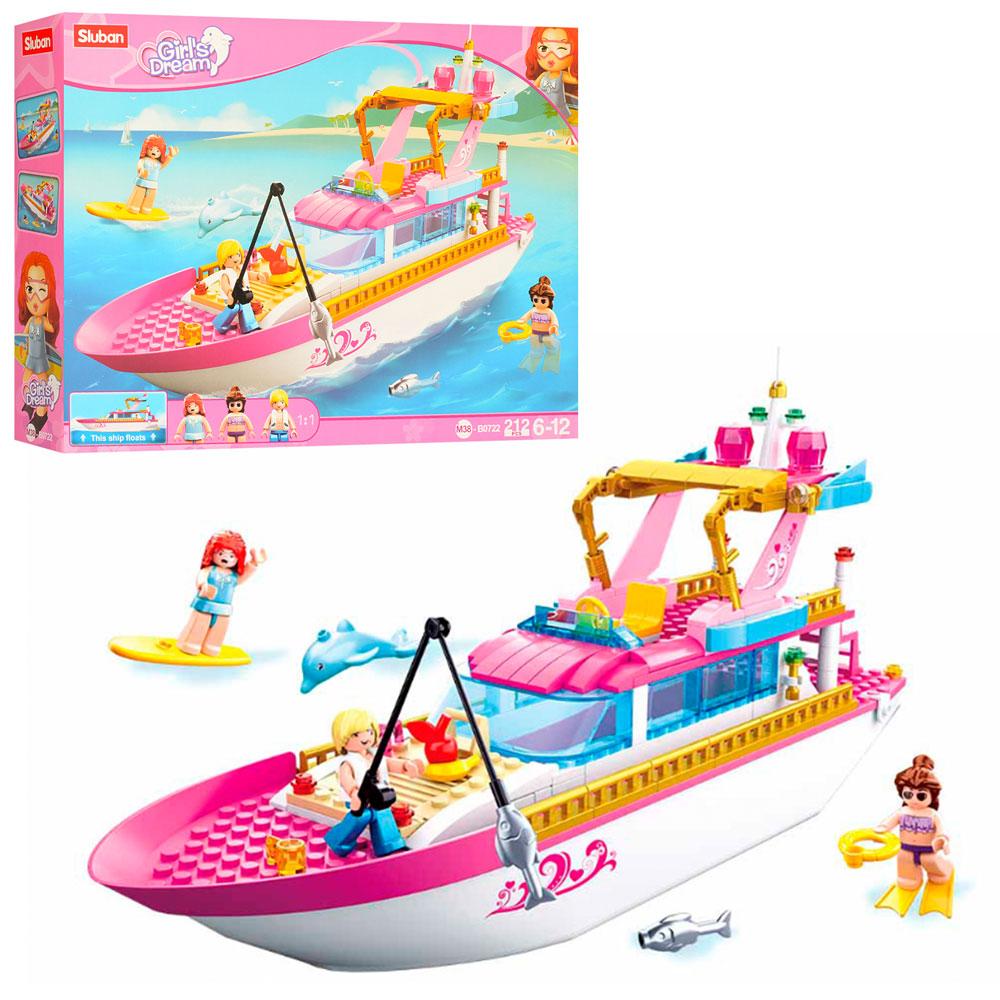 Конструктор прогулянковий катер SLUBAN, рибалка, фігурки, 212 деталей (M38-B0722), фото 1