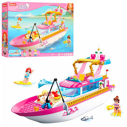 Конструктор прогулянковий катер SLUBAN, рибалка, фігурки, 212 деталей (M38-B0722)