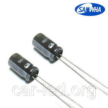 1,0mkf - 400v RD 8*11,5 SAMWHA, 105°C конденсатор електролітичний