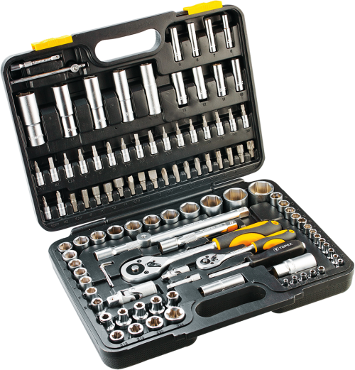 Набір 38D644 Topex з 108 предметів 1/2" і 1/4" в кейсі