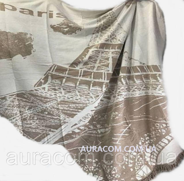 Бежевый плед, Париж, 200 х 240 см