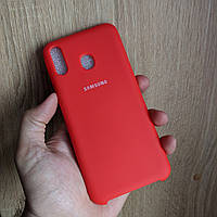 Чехол бампер софт тач СИЛИКОН КЕЙС красный для Samsung m20 #