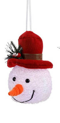 Фігурка декоративна "Сніговик", 14 см., "Luca Lighting", червоний капелюх, фото 1