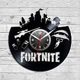 Fortnite годинник Годинник із вінілу Фортнайт годинник Годинник для ігор Чорний годинник настінний Кварцовий годинник 30 сантиметрів, фото 3