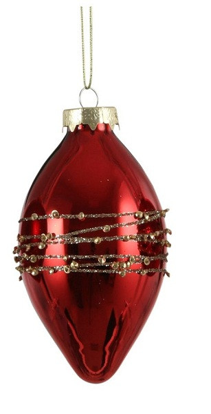 Ялинкова скляна кулька, Ø 8 см., "House of Seasons", колір червоний