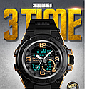 Спортивний чоловічий годинник Skmei 1452 Shark водонепроникний Золотий, фото 2