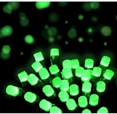 Гірлянда на 100 Led великі матові діоди електрична з контролером зелена 8 м