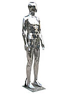 Чоловічий сріблястий манекен Аватар в повний зріст на підставці