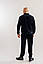 Популярний чоловічий велюровий спортивний костюм чорного кольору з коміром стійкою, фото 3