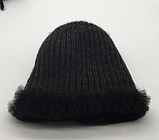 Коричнева жіноча шапка з хутра кролика Рекс і чорнобурки, фото 2