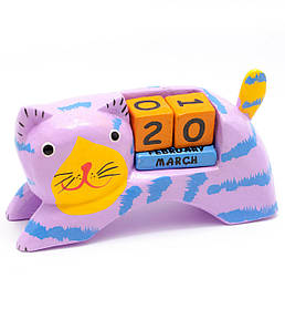 Календар настільний "Кіт" дерево (13х6,5х4 см)