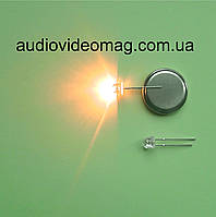 Світлодіод 3V 4,8 мм, колір ЖОВТИЙ, яскравий
