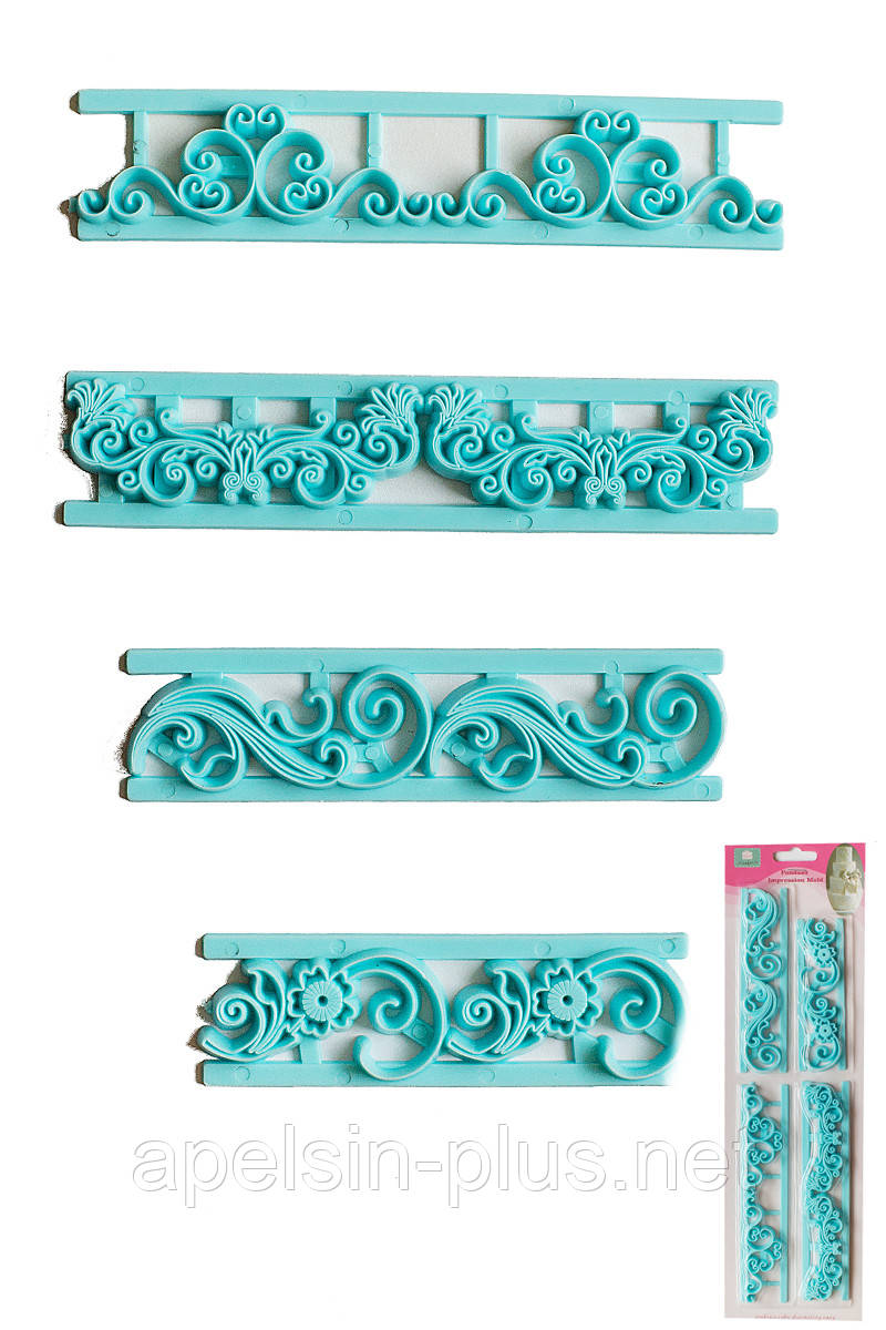 Відбиток кондитерський для декору з мастики Орнамент із 4 елементів, фото 1