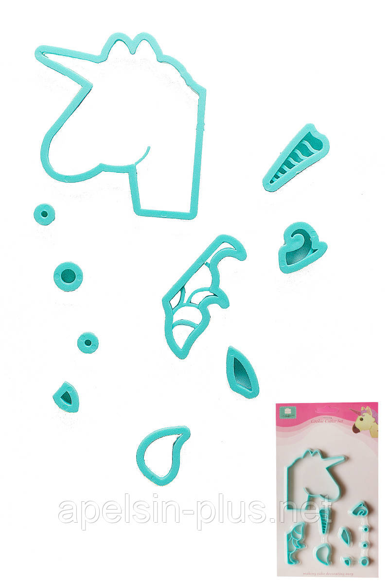 Вирубка та відбиток кондитерський Єдиноріг голова для пряників і печива, фото 1