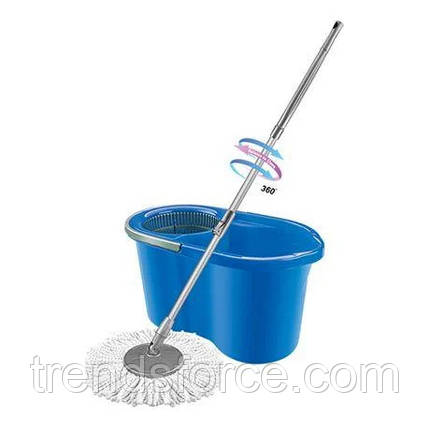 Турбо Швабра з Ведром Spin Mop 360 Блакитна 154648, фото 1