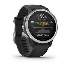 Смарт-годинник Garmin Fenix 6S Silver with Black Band сріблястий з чорним ремінцем