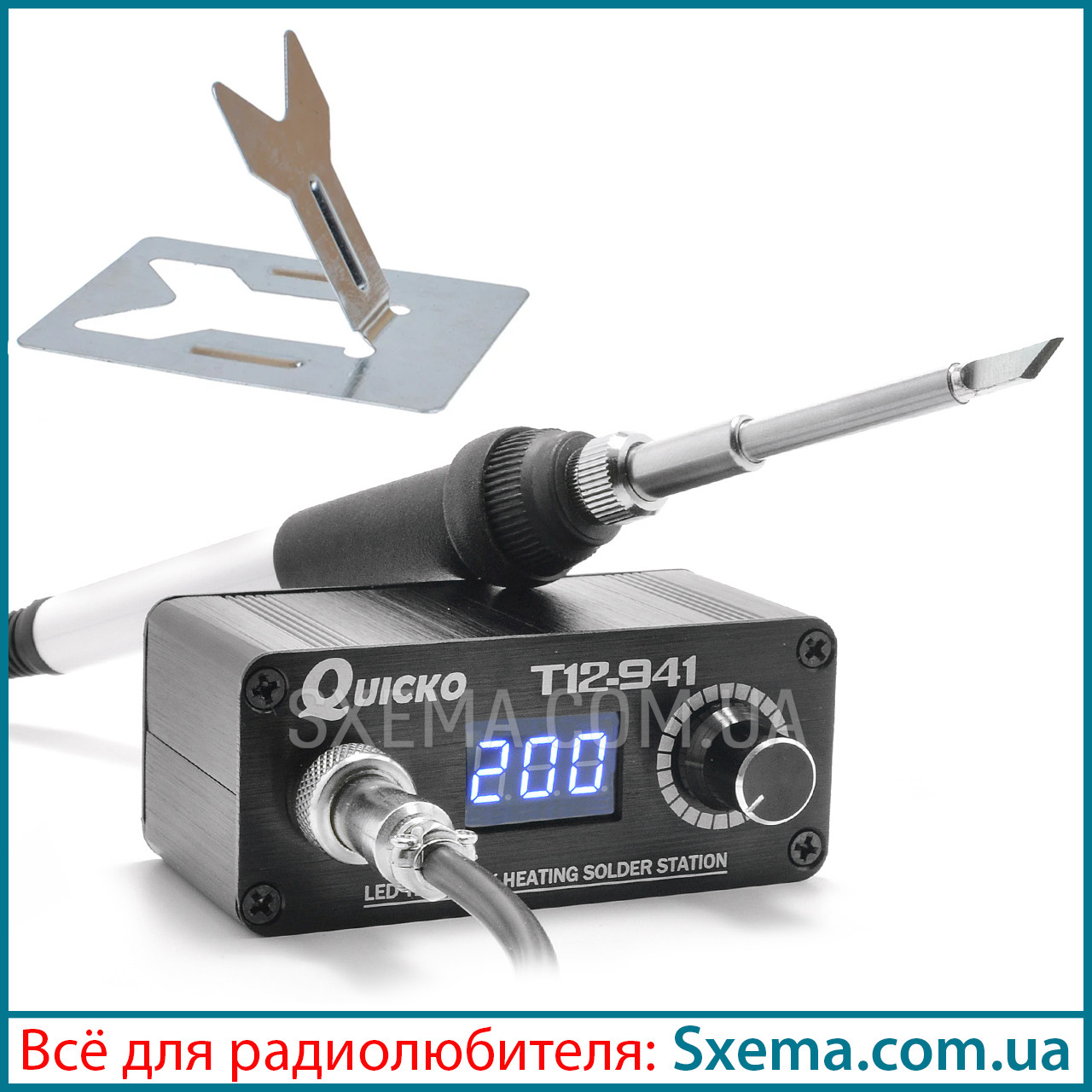 Паяльна станція QUICKO T12-941 Hakko 200-500 °C + підставка (без блока живлення)