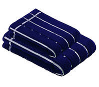 Комплект полотенец Vossen Quadrati махровые сине-белые 30*50, 50*100
