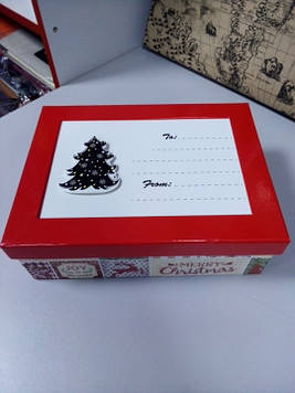 Подарункова Коробочка новорічна прямокутна 24 см